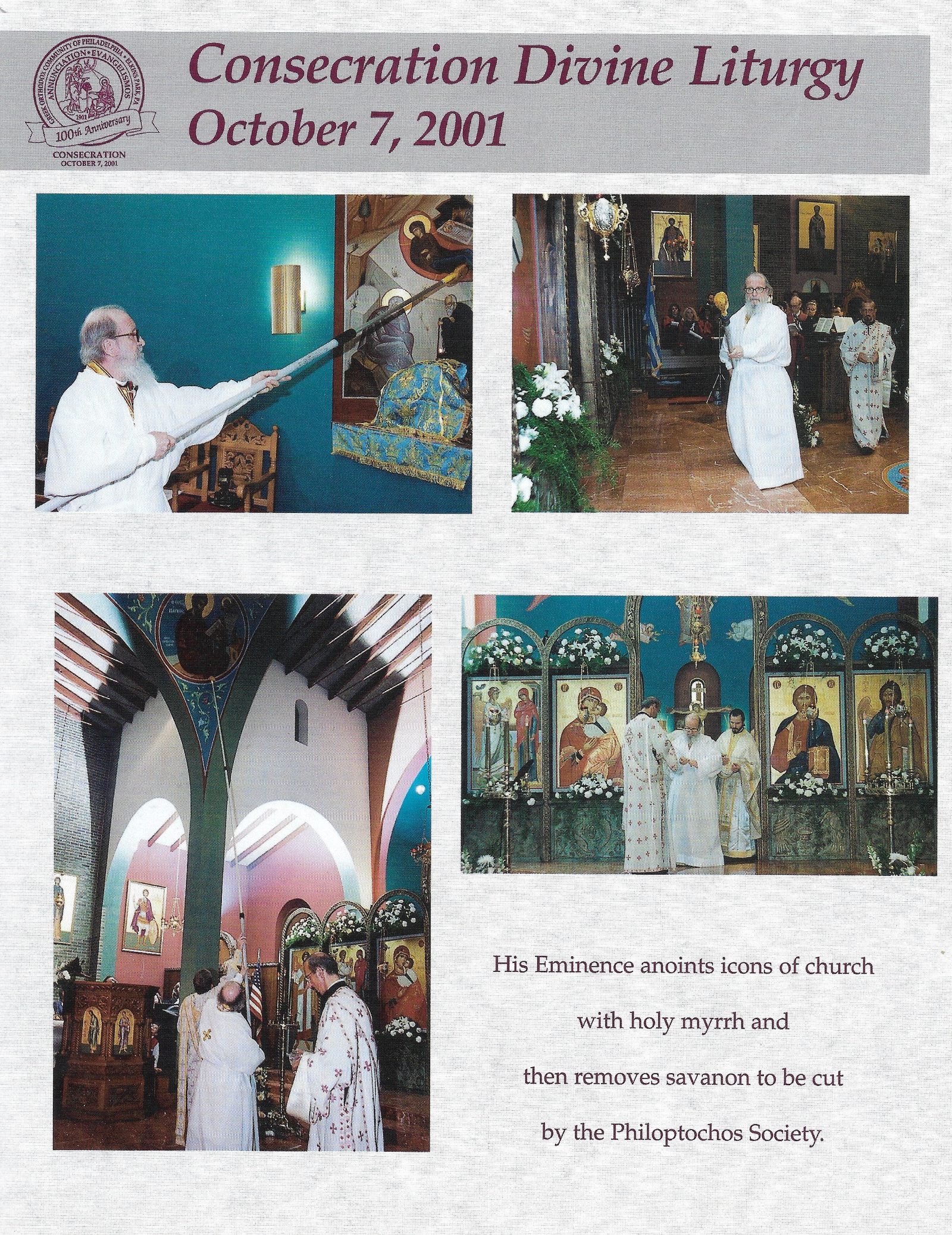 The Consecration Divine Liturgy, October 7, 2001.