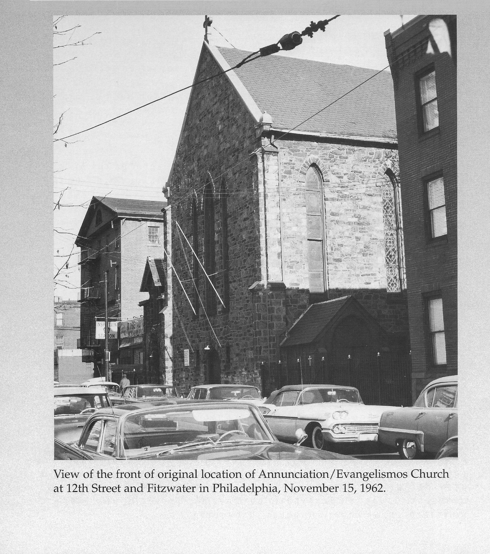 The original Annunciation Evangelismos Church at 12th Street and Fitzwater in Philadelphia, November 15, 1962.